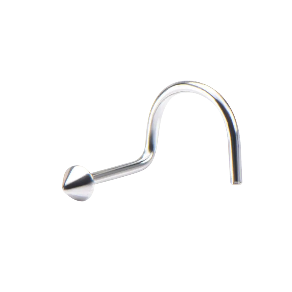 Spike Top Nose Screw - 14kt White Gold