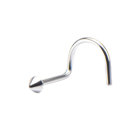 Spike Top Nose Screw - 14kt White Gold