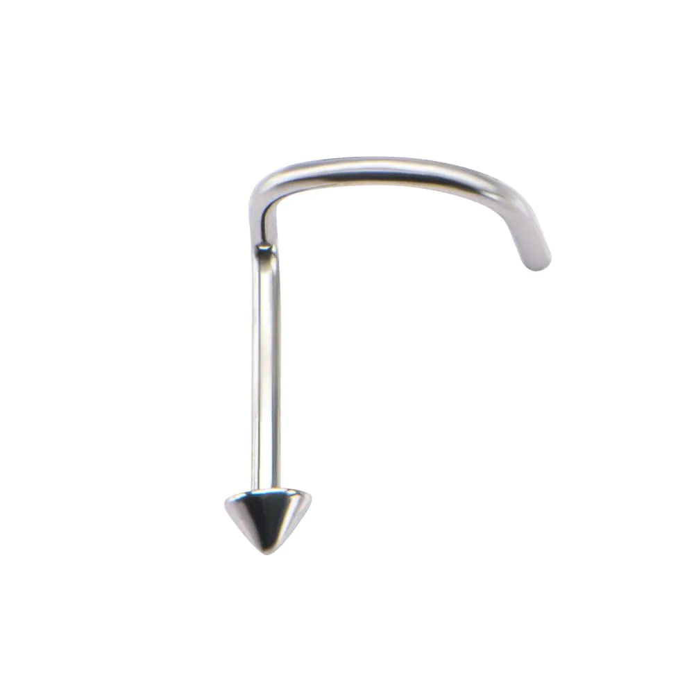 Spike Top Nose Screw - 14kt White Gold