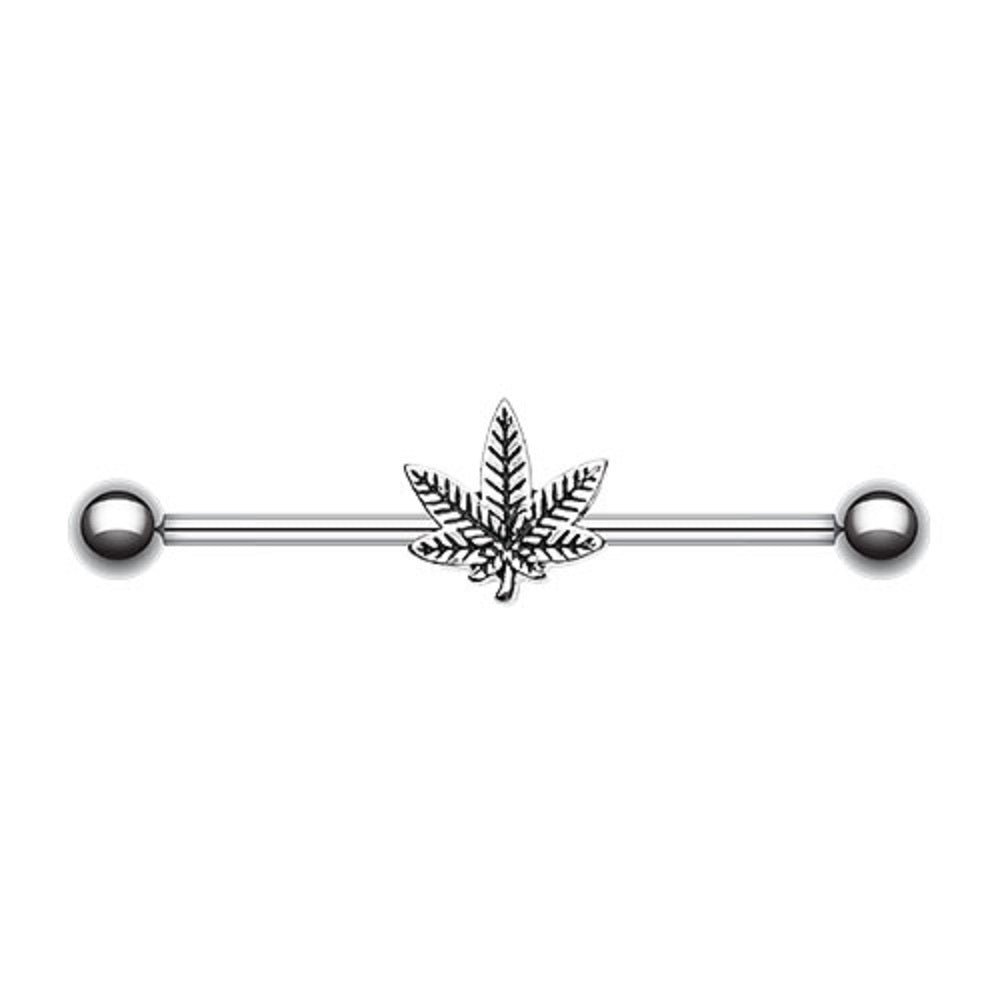 Marijuana Cannabis Pot Leaf Industrial Barbell
- Stainless Steel