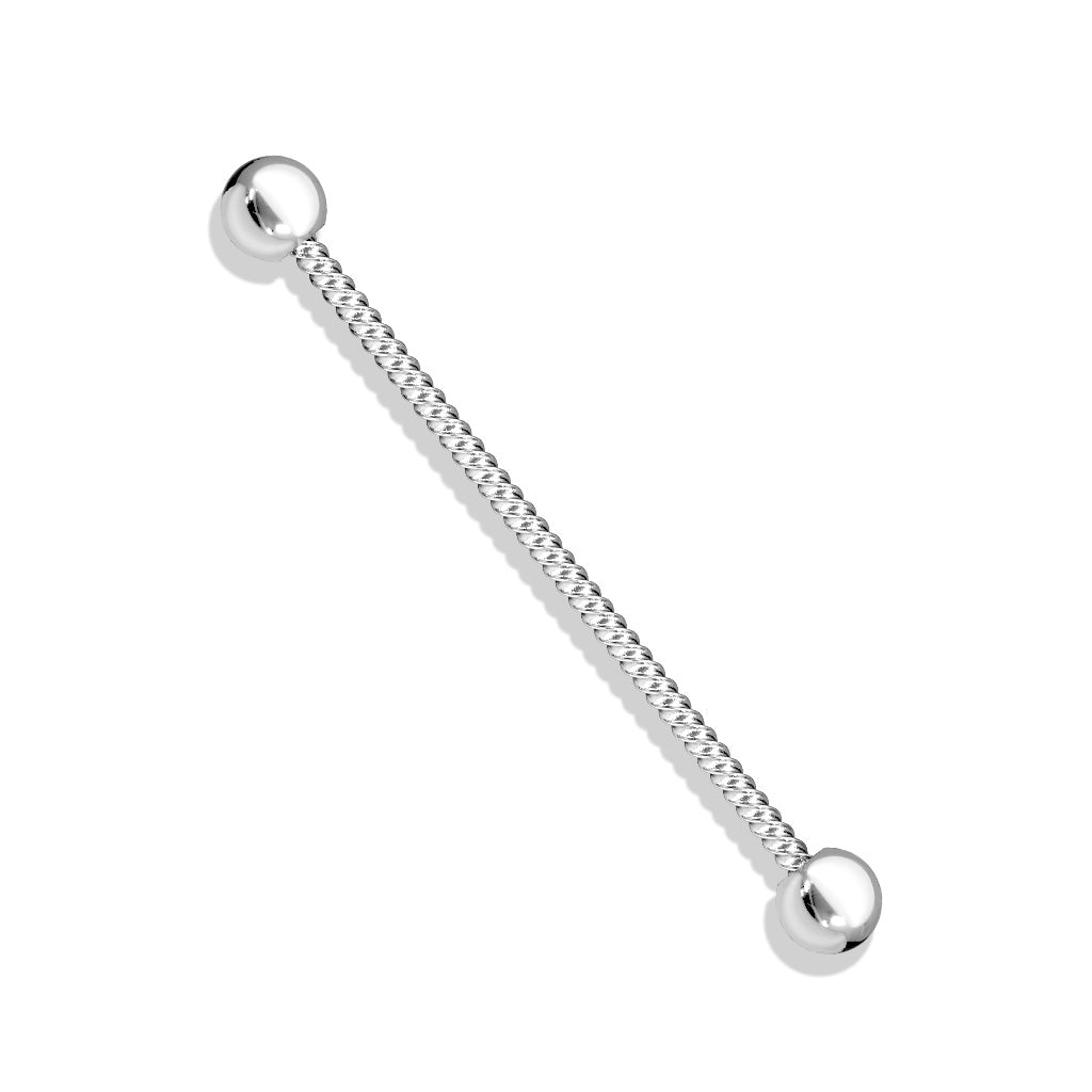 Twisted Rope Industrial Barbell - 316L Stainless Steel