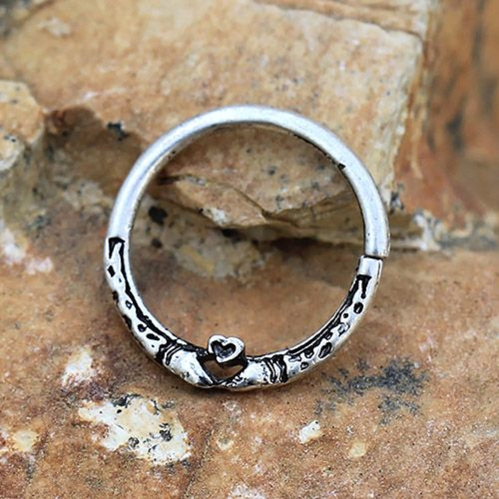 Celtic Snake and Heart Seamless Ring - Stainless Steel