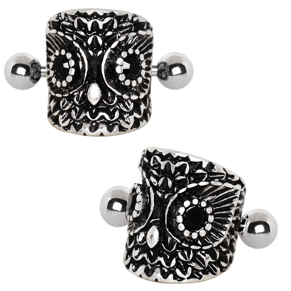 Forest Owl Cartilage Cuff Earring - 316L Stainless Steel
