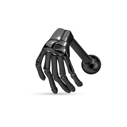 Skeleton Hand Barbell Piercing Stud - Surgical Steel