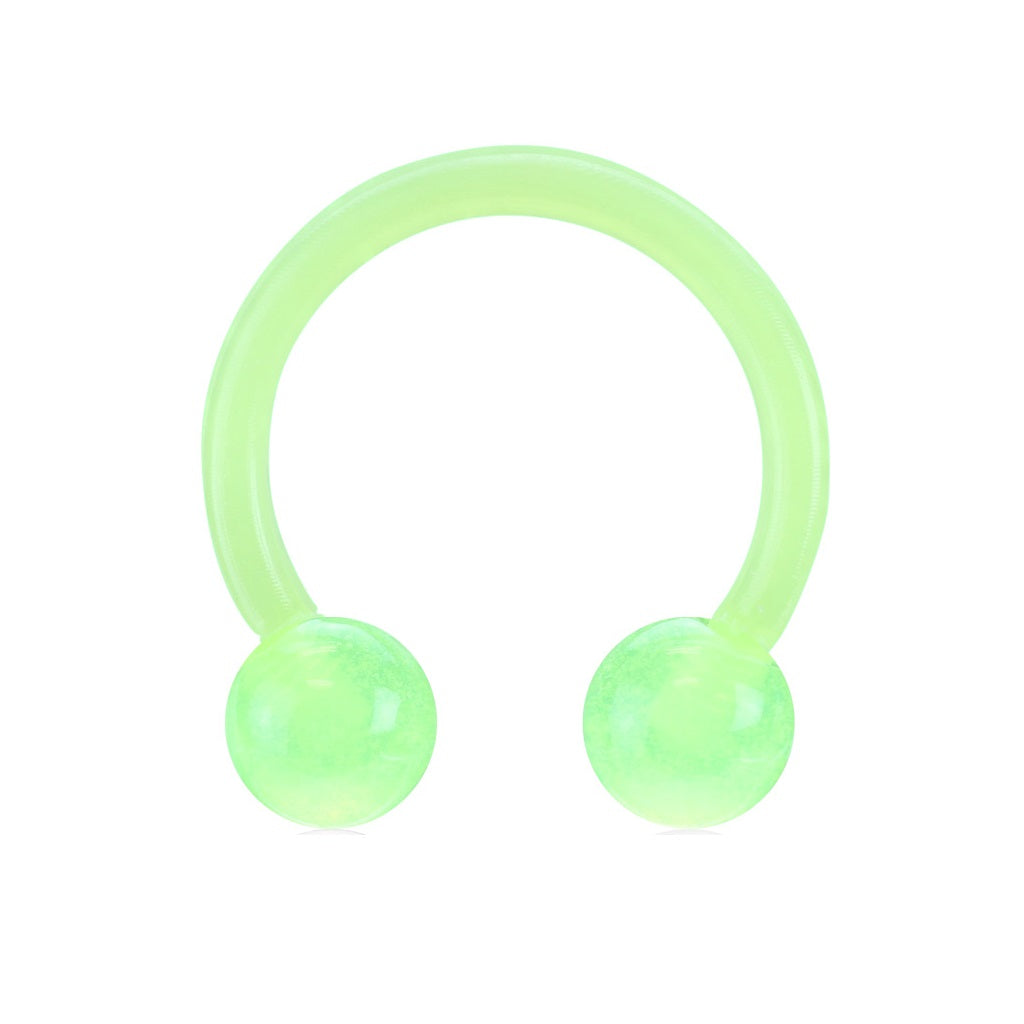 Glow in The Dark Flexible Horseshoe Circular Barbells
 - Pair