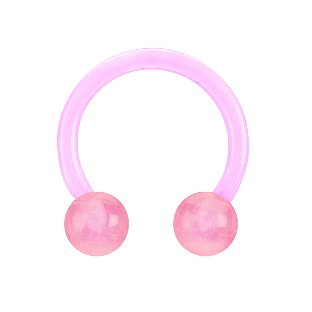 Glow in The Dark Flexible Horseshoe Circular Barbells
 - Pair