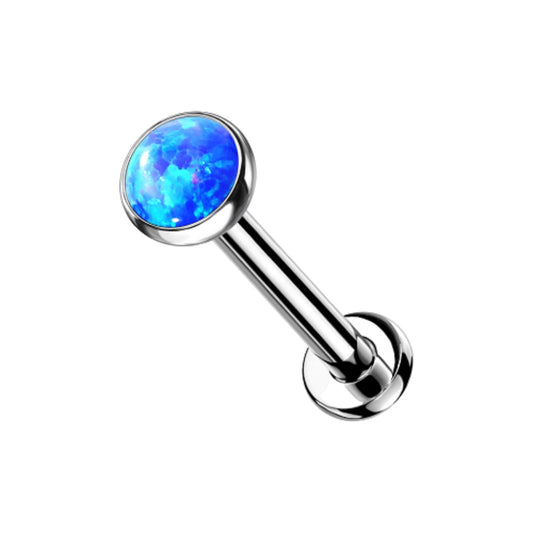 Threadless Push-in Synthetic Opal Flat Back Stud - G23 Implant Grade Titanium
