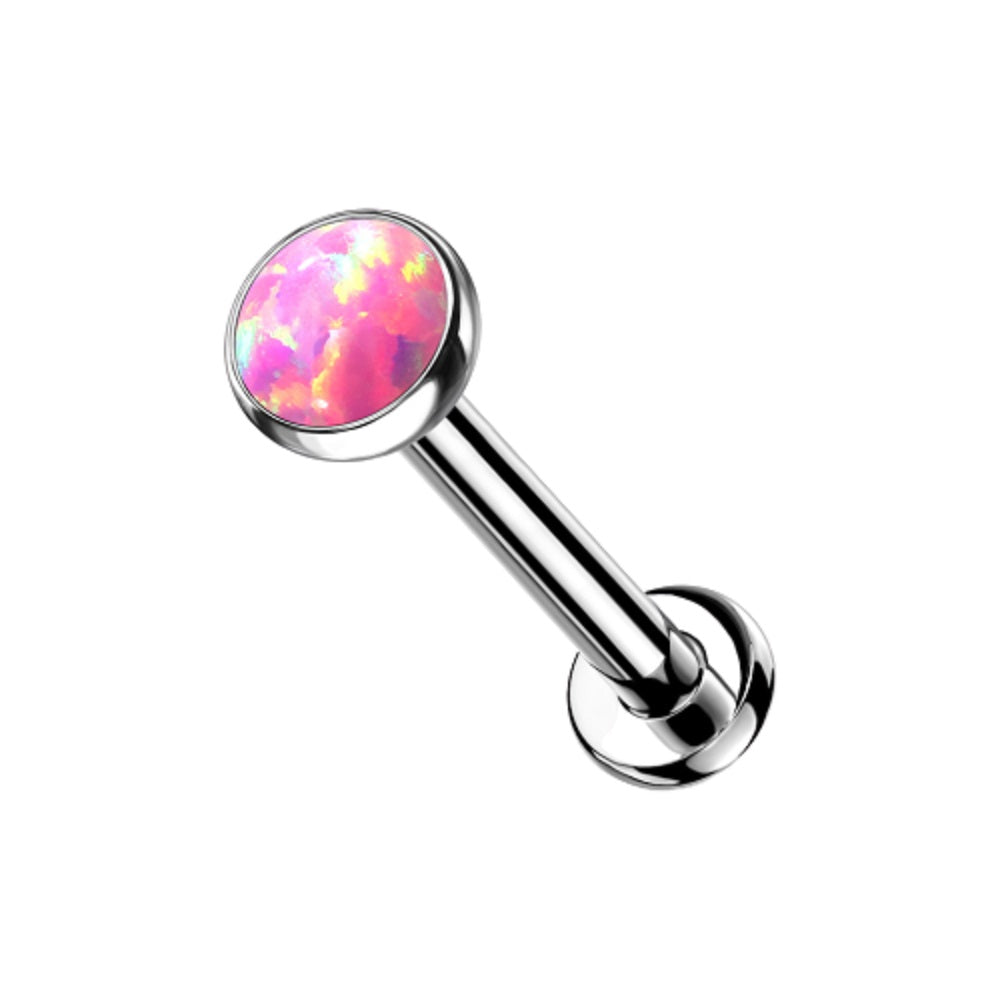 Threadless Push-in Synthetic Opal Flat Back Stud - G23 Implant Grade Titanium