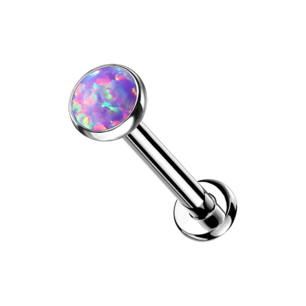 Threadless Push-in Synthetic Opal Flat Back Stud - G23 Implant Grade Titanium