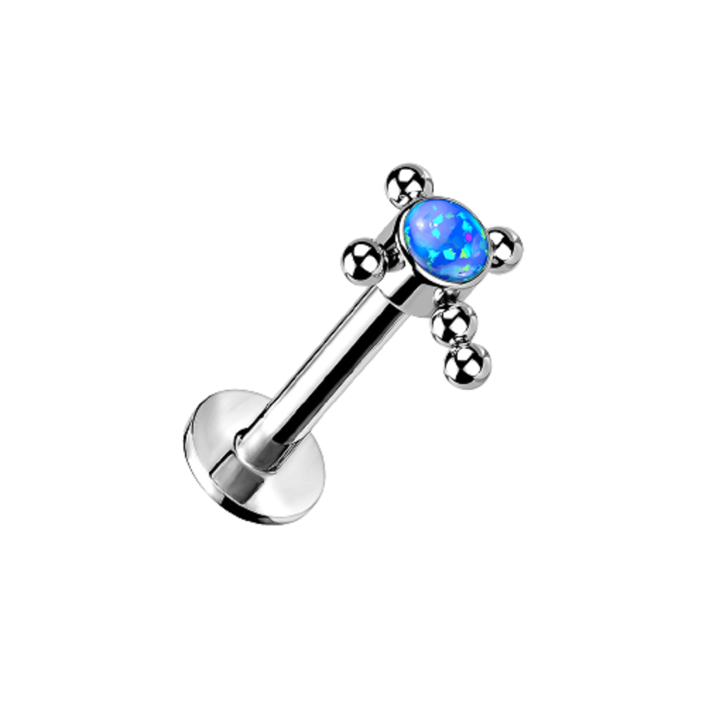 Gem Centered Ball Cross Threadless Push in Stud
- G23 Implant Grade Titanium