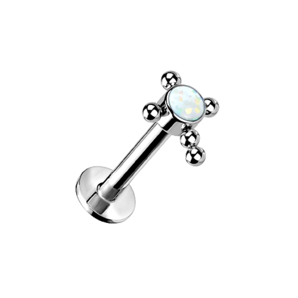Gem Centered Ball Cross Threadless Push in Stud
- G23 Implant Grade Titanium