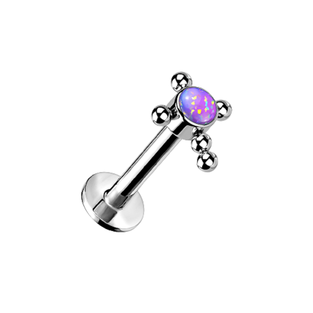 Gem Centered Ball Cross Threadless Push in Stud
- G23 Implant Grade Titanium