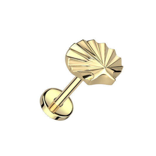 Shell Top Threadless Push-In Labret Stud - F136 Implant Grade Titanium