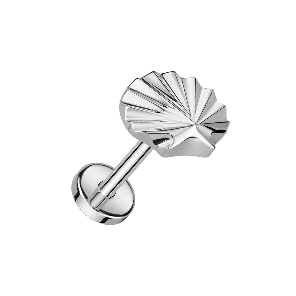 Shell Top Threadless Push-In Labret Stud - F136 Implant Grade Titanium