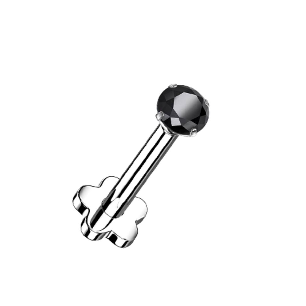 Prong Set CZ Crystal Threadless Push In Flower Base Stud
- G23 Implant Grade Titanium