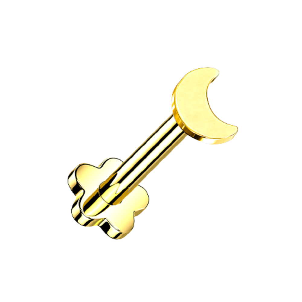 Crescent Moon Threadless Push in Flower Base Stud
- G23 Implant Grade Titanium