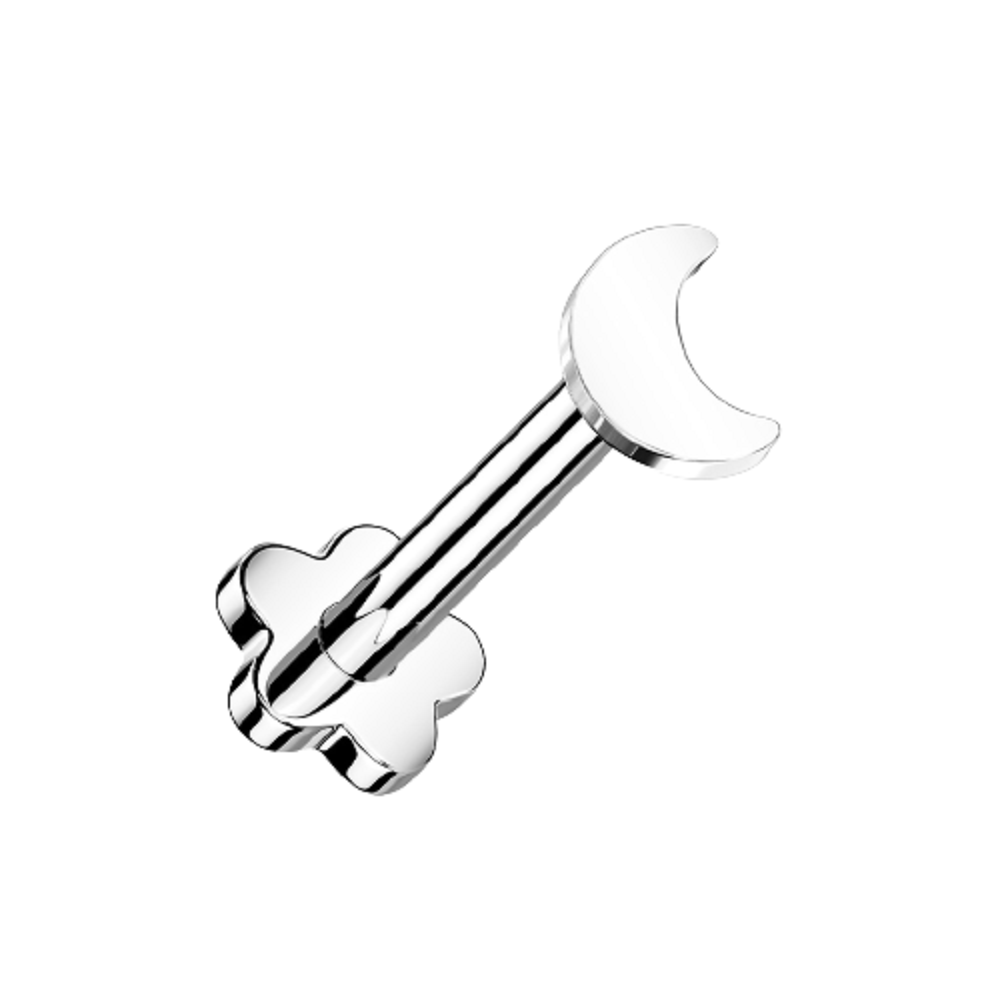 Crescent Moon Threadless Push in Flower Base Stud
- G23 Implant Grade Titanium