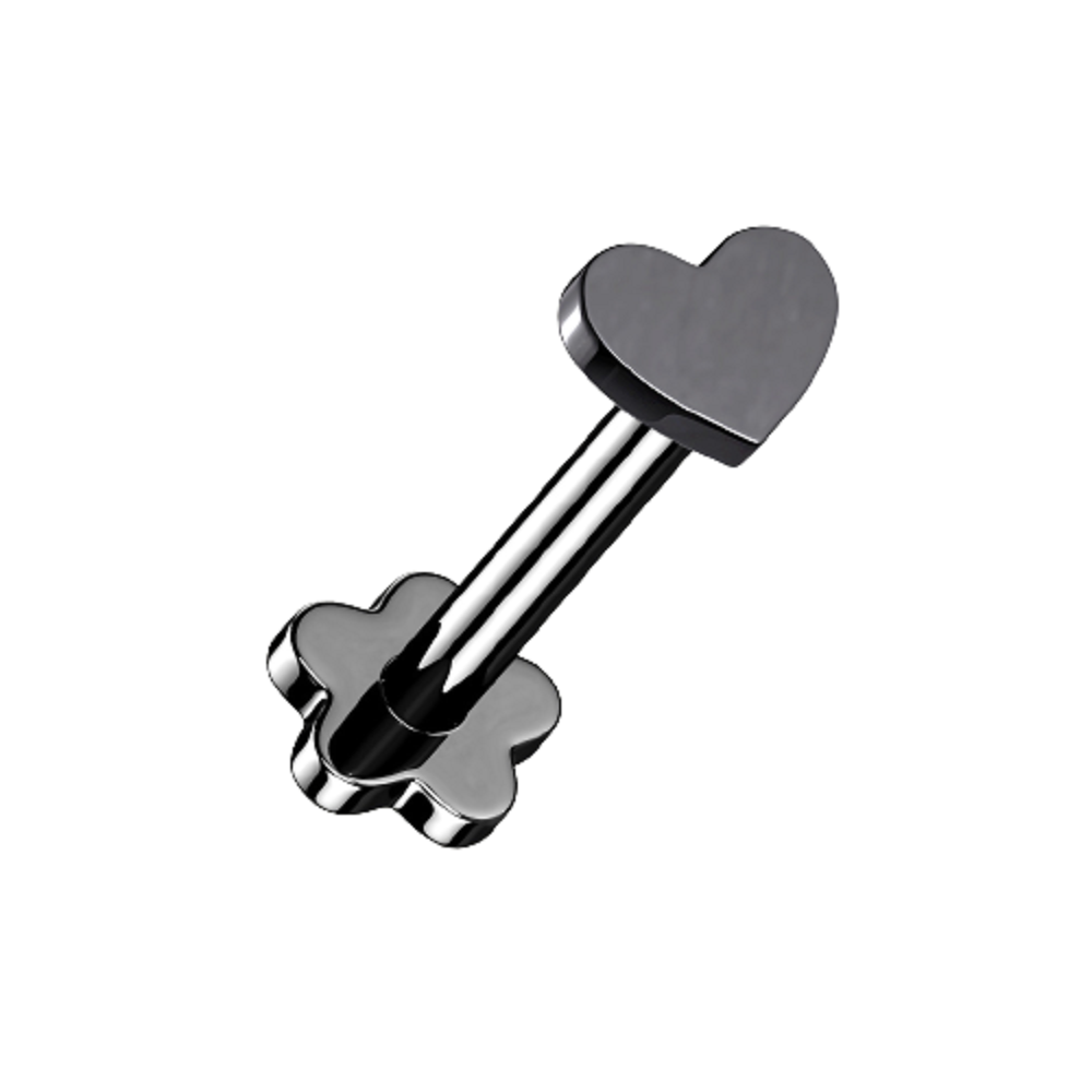 Heart Top Threadless Push in Flower Base Stud
- G23 Implant Grade Titanium
