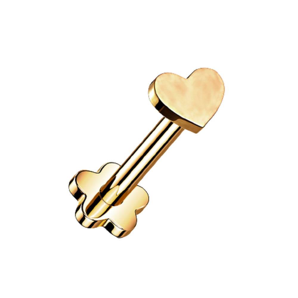 Heart Top Threadless Push in Flower Base Stud
- G23 Implant Grade Titanium