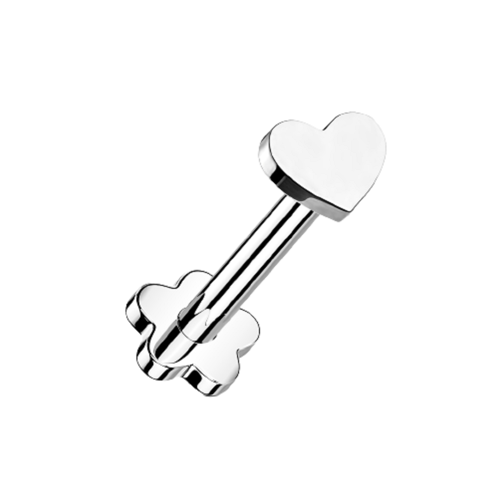 Heart Top Threadless Push in Flower Base Stud
- G23 Implant Grade Titanium