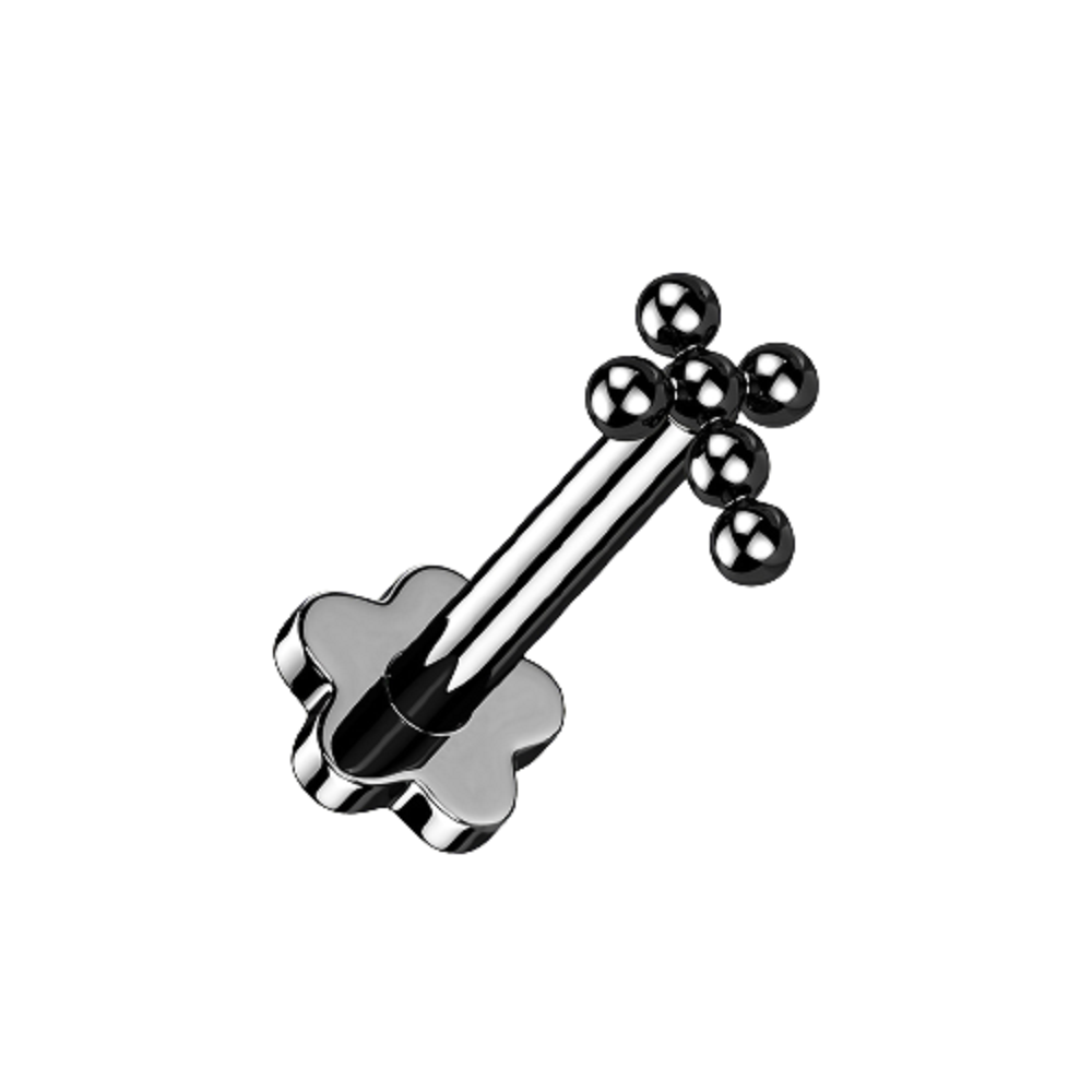 Ball Cross Top Threadless Push in Flower Base Stud
- G23 Implant Grade Titanium