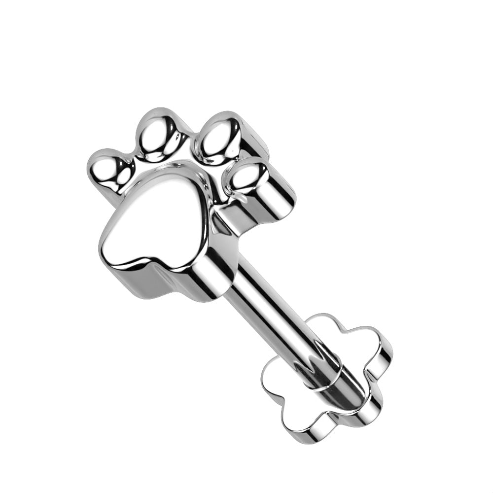 Paw Print Top Threadless Push-in Flower Flat Back Stud
- G23 Implant Grade Titanium