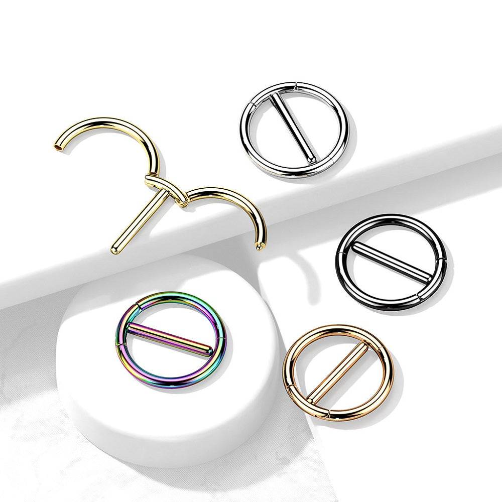 Dual Hinged Nipple Rings - Stainless Steel - Pair