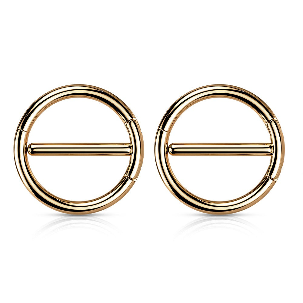 Dual Hinged Nipple Rings - Stainless Steel - Pair