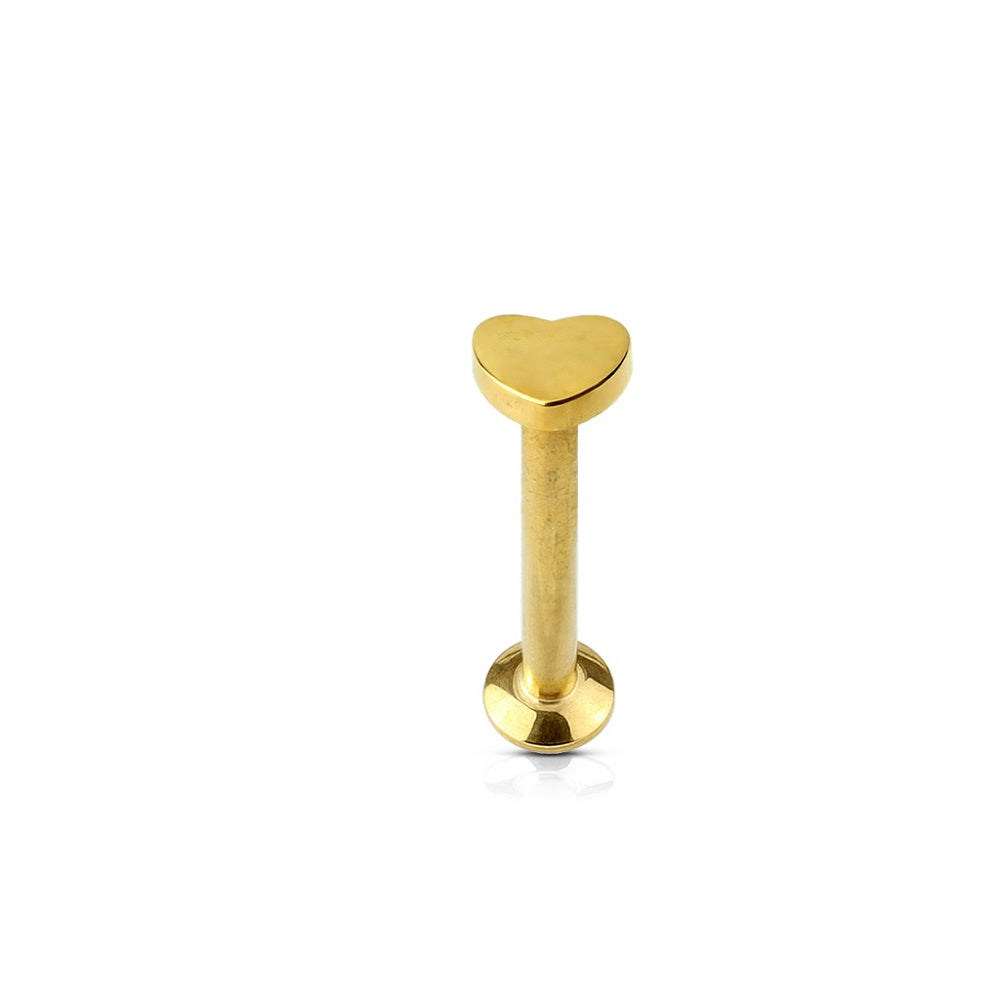 Internally Threaded Heart Top Lip Cartilage Tragus Stud
- Stainless Steel