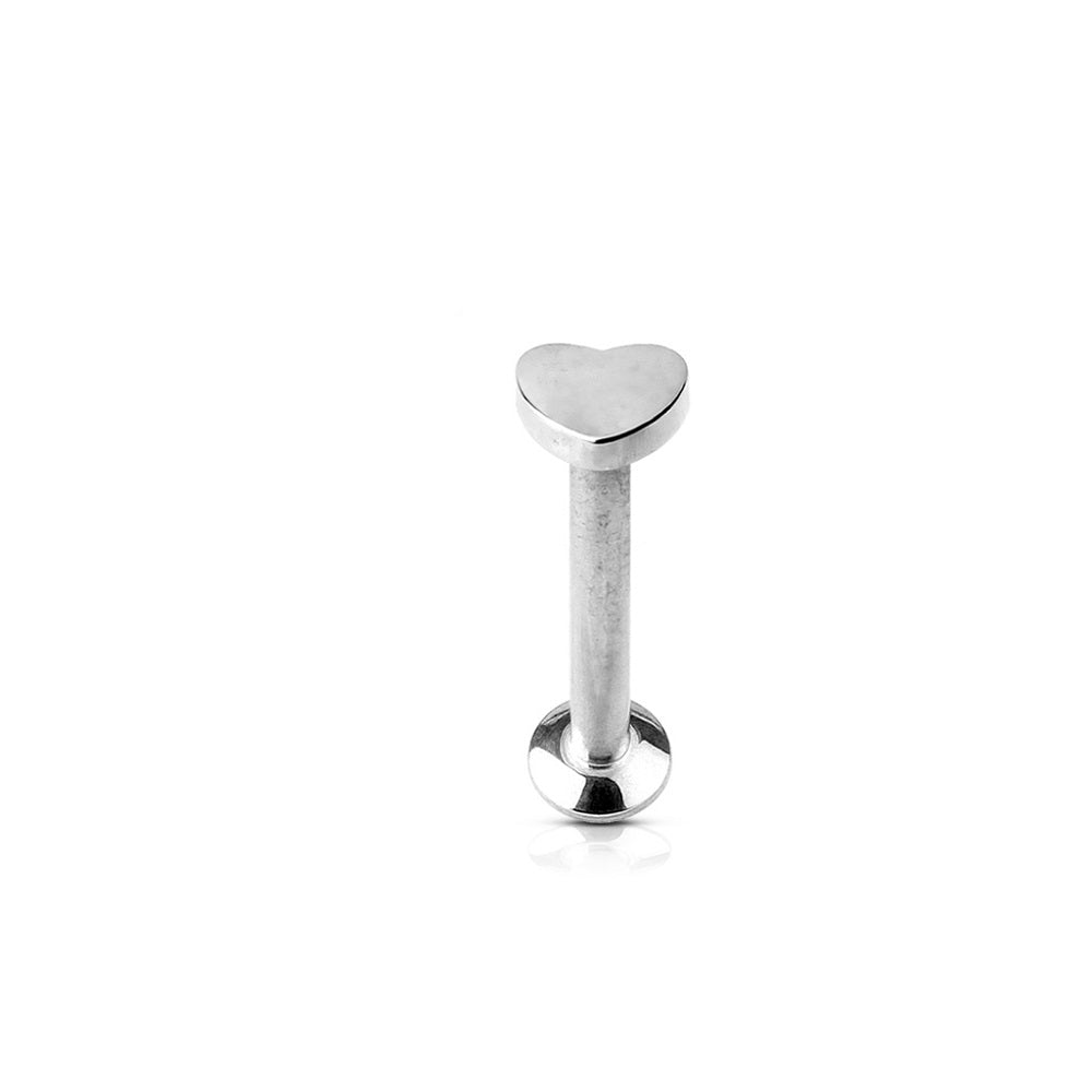 Internally Threaded Heart Top Lip Cartilage Tragus Stud
- Stainless Steel