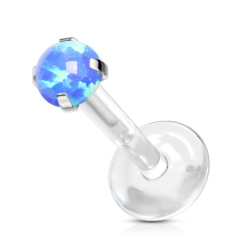 Push-in Prong Set Synthetic Opal Lip Cartilage Tragus Stud
- Bioflex