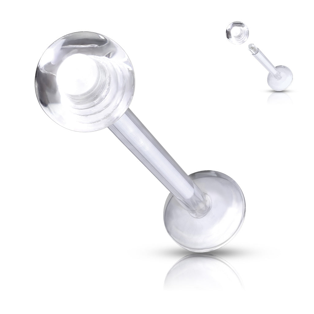 Clear Acrylic BioFlex Ball Top Retainers - Pair