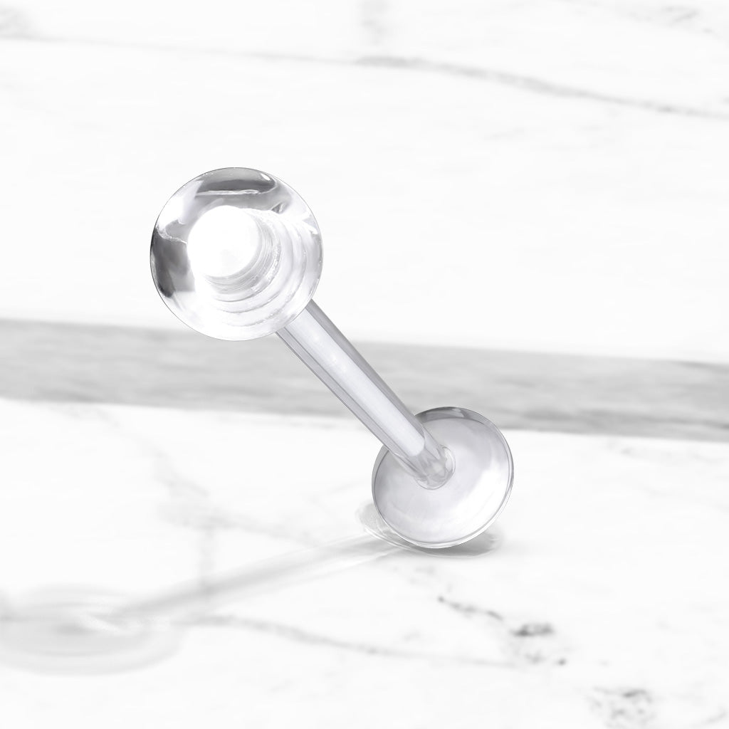 Clear Acrylic BioFlex Ball Top Retainers - Pair