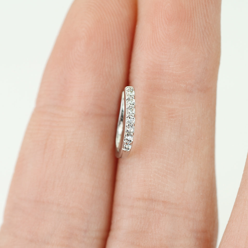 CZ Crystal Lined Bar Non Piercing Nose Clip - Brass