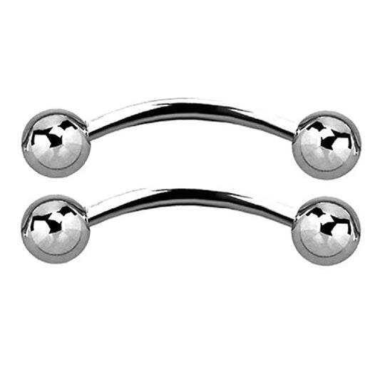 Curved Nipple Barbells - 316L Stainless Steel - Pair