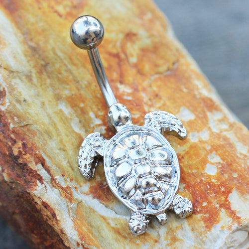 Sea Turtle Belly Button Ring - 316L Stainless Steel
