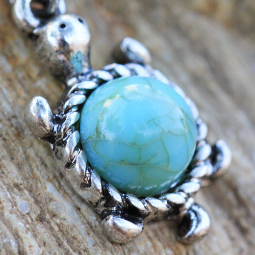 Jade Shell Turtle Belly Button Ring - 316L Stainless Steel