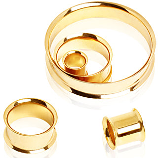 Double Flared Tunnels - Gold Plated Stainless Steel - Pair