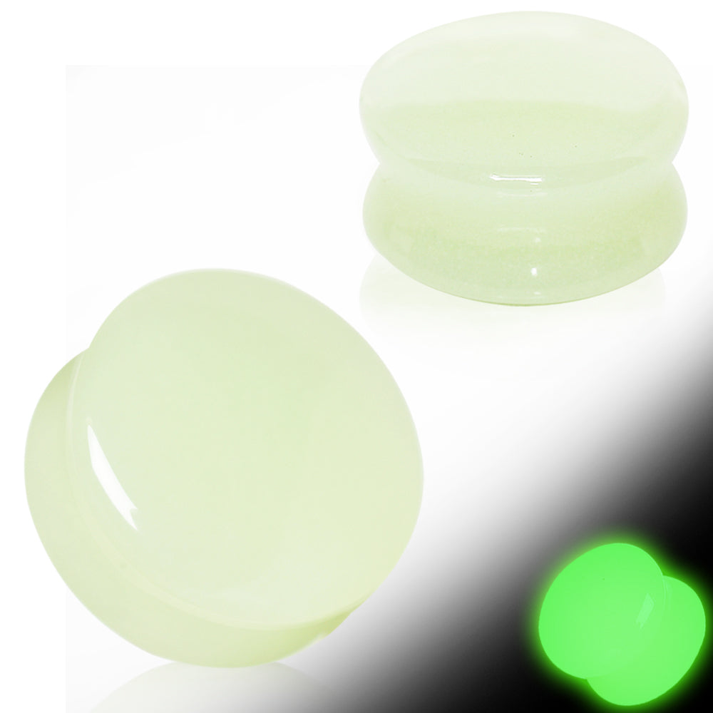 Natural Glow in the Dark Moonstone Saddle Plugs