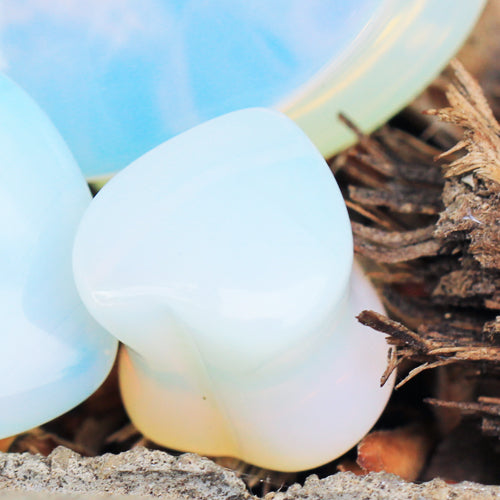 Synthetic Opal Heart Shaped Saddle Plugs