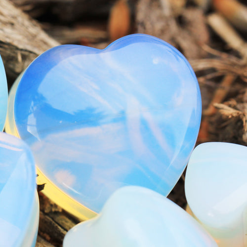 Synthetic Opal Heart Shaped Saddle Plugs