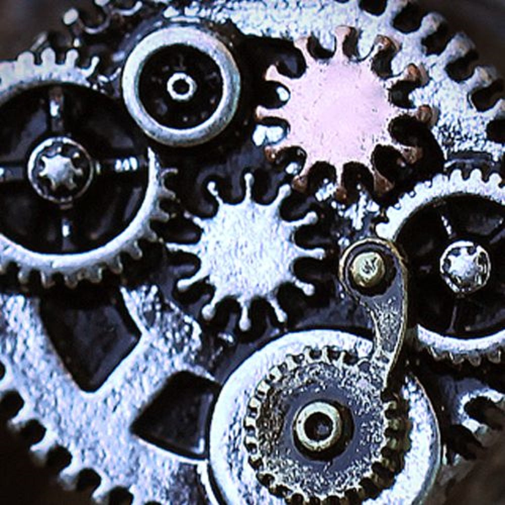 Steampunk Gear Plug Gauges with Black O-Rings - 316L Surgical Steel