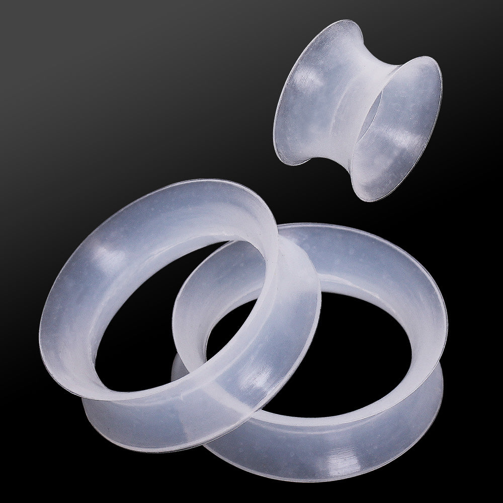 Clear Ultra Thin Double Flared Silicone Saddle Tunnels
