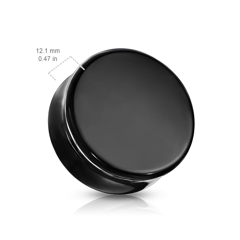 Natural Black Obsidian Stone Double Flared Plug Gauges - Pair