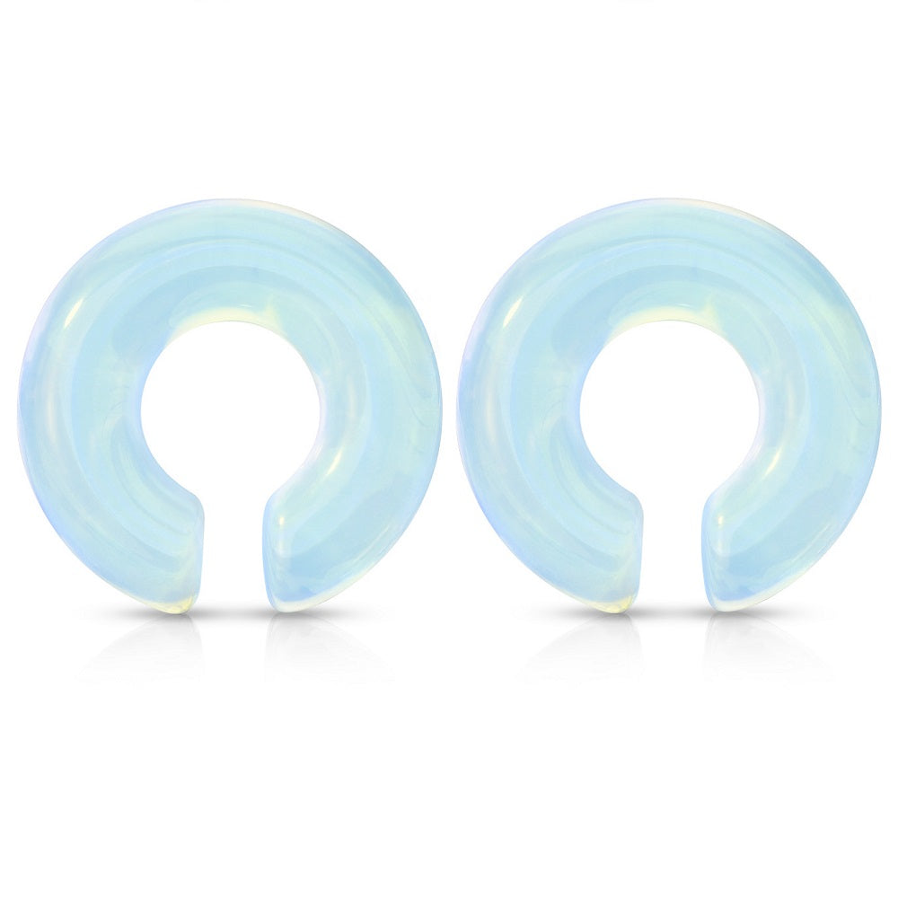 Opalite Stone Hoop Plugs