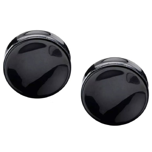 Black Onyx Natural Stone Double Flared Saddle Plugs - Pair