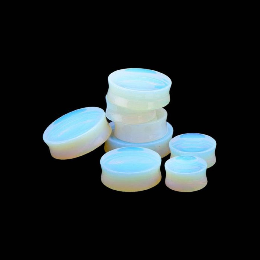 Opalite Concave Double Flared Saddle Plugs