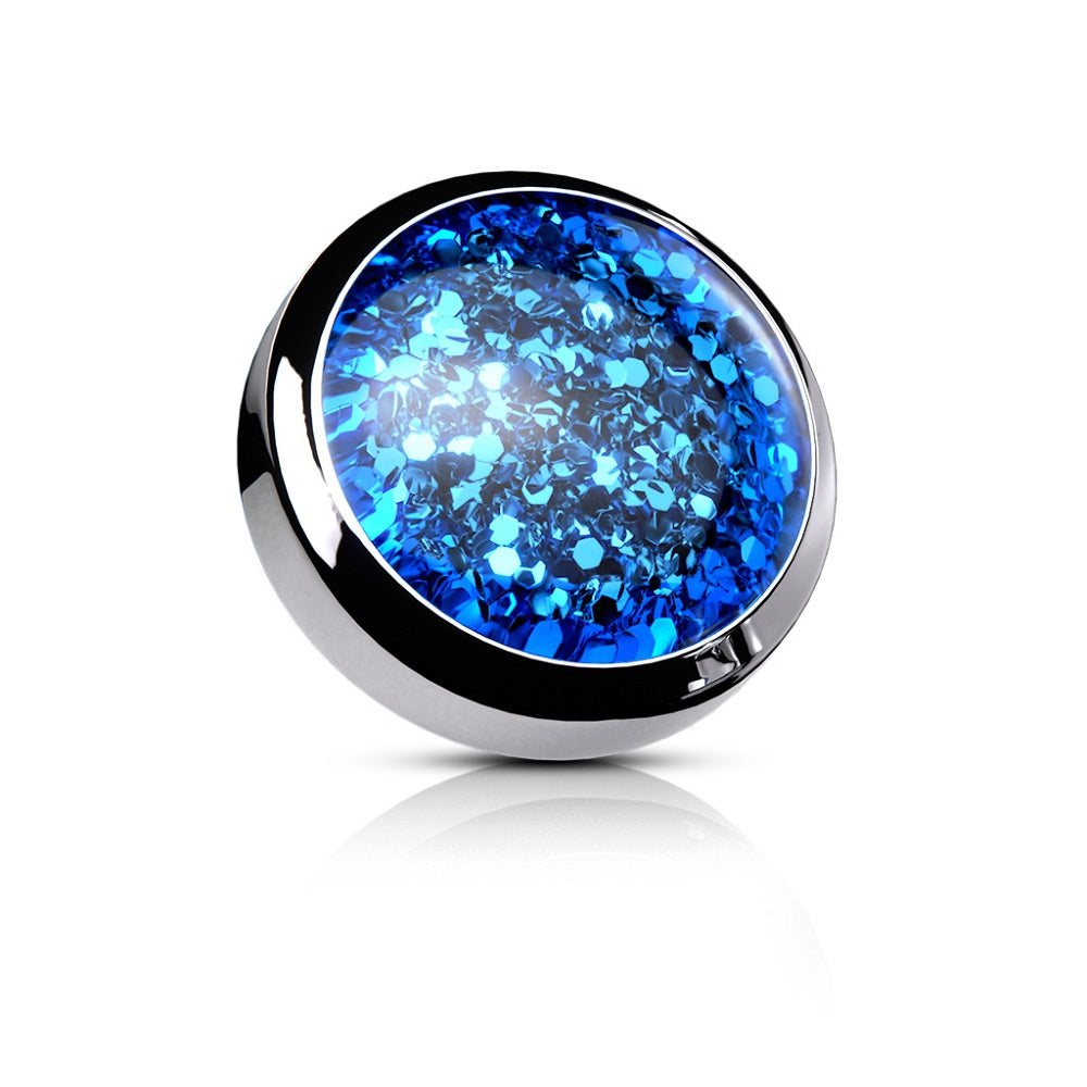 Epoxy Covered Glitter Internally Threaded Dermal Anchor Top
- Stainless Steel