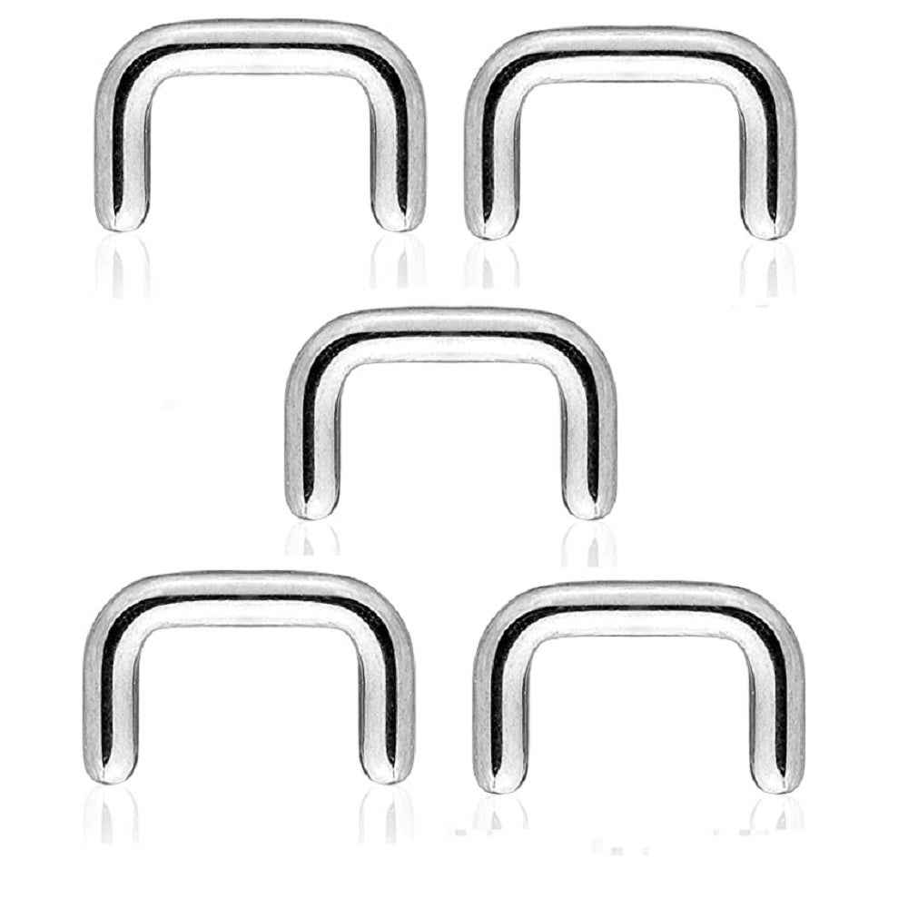 Set of 5 Septum Ring Retainers - Stainless Steel