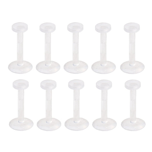 Pack of 10 Clear Bioflex Removable Push Top Piercing Retainers
